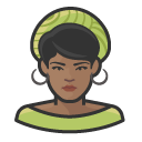 Avatar of black woman green hat hoop earrings