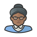 Avatar of granny elderly old woman black hairbun