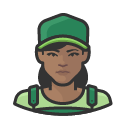 Avatar of green overalls black woman