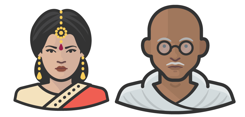 Ghandi and woman